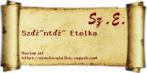 Szántó Etelka névjegykártya